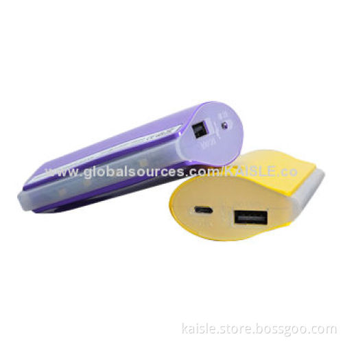 Mobile power bank with 5,200mAh capacity with LED torch